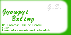 gyongyi baling business card
